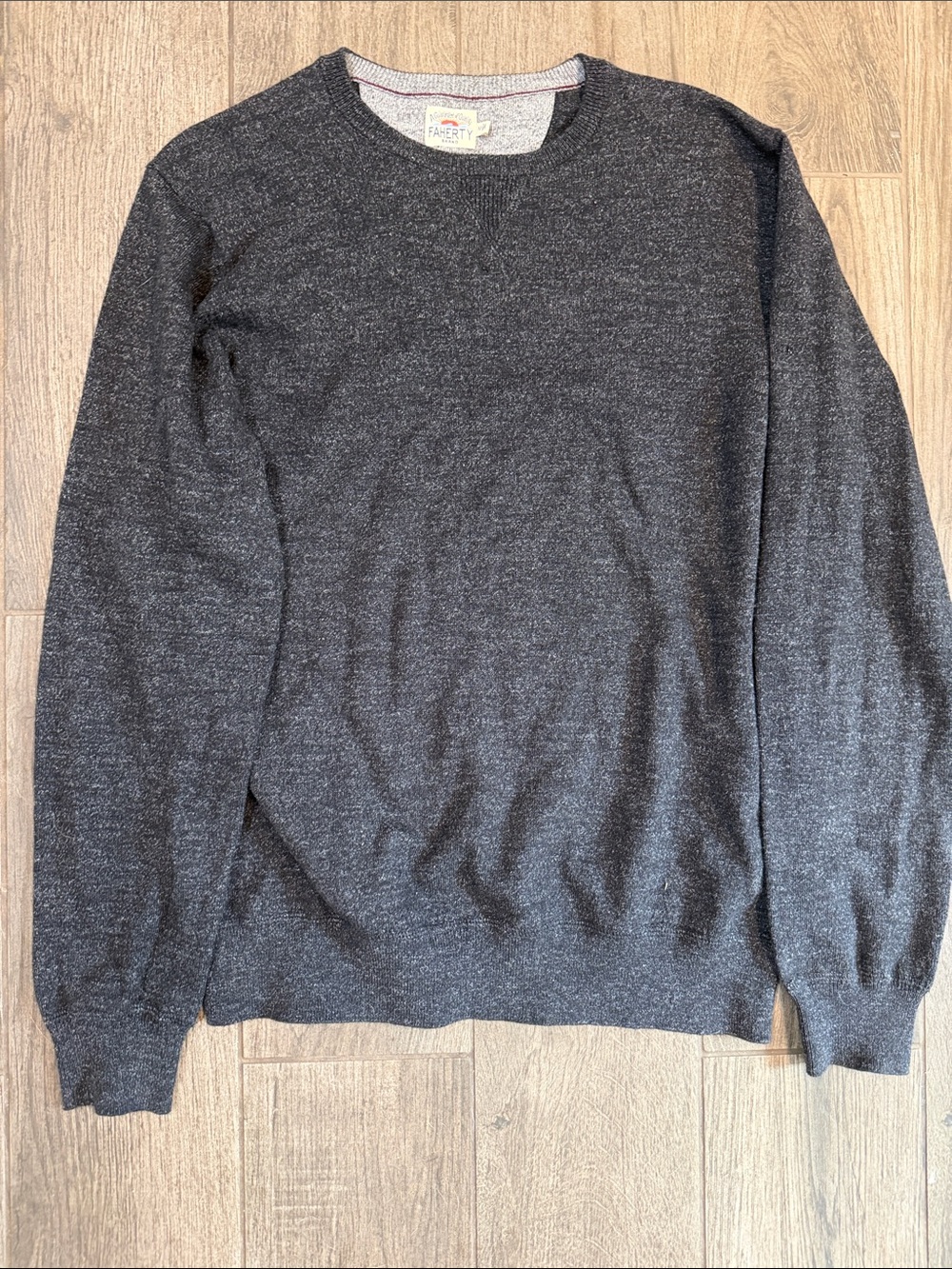 Faherty Charcoal Cotton Cashmere Crewneck Sweatshirt